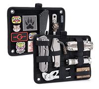 TACTICAL_GEEK TCM EDC Organizer Board, Insert Elastic Panel, Backpack Anti-Slip Elastic Woven Board for EDC Gear, Grid Organizer for Electronics Accessories Travel Cables Chargers, Black