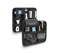 TACTICAL_GEEK TCM8 EDC Organizer Board, Anti-Slip Elastic Woven Board, Utility Bag Insert Panel for Small Gear, Backpack Accessories with Open Pocket & Mesh Pocket (Black)