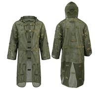 Tactical Ghillie Suit Jacket Breathable Mesh Camouflage Hunting Coat | Nylon Netting,645g;Detachable Helmet Hood;Webbing Loops For Foliage;For Airsoft Gaming,Birding,Tracking,Camp
