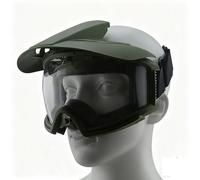 Tactical Goggles With Wide-View PC Lens And Sun Visor For Outdoor Sports, Impact Resistant With Elastic Headband Sponge Padding(Green)