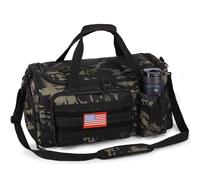 Tactical Gym Bag, 40L Large Capacity Duffle with Shoe Compartment, Multi-Functional Sports Bag with Wet Compartment for Travel, Camping, Hiking