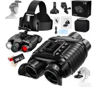 Tactical Head-Mounted Night Vision Binoculars with Compass 8 X Digital Zoom 1312FT Viewing Range 4K Video Recording 4500mAh Battery 7-Level Infrared Binocular for Adults Hunting Campinguse