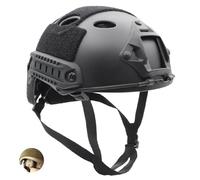 Tactical Helmet Adjustable PJ Helmet Lightweight Fast Protective for Airsoft Paintball CS Game Outdoor Sport (ADJUST-BK)