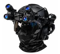 Tactical Helmet Set Headset GPNVG18 Model Flashlight Signal Light | Side Rail Mount Soft Ear Cushions Flip Up Display Prop Adjustable Bracket Marker Modes For Airsoft Training
