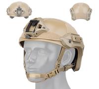 Tactical Helmet, Thickened Outdoor Hunting Combat Training Fast Helmet, Paintball Airsoft Protection Gear with Front Stand(Brown)