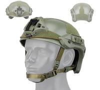 Tactical Helmet, Thickened Outdoor Hunting Combat Training Fast Helmet, Paintball Airsoft Protection Gear with Front Stand(Green)
