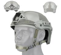 Tactical Helmet, Thickened Outdoor Hunting Combat Training Fast Helmet, Paintball Airsoft Protection Gear with Front Stand(Grey)