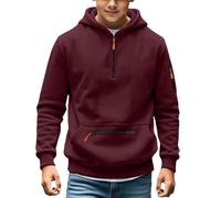 Tactical Hoodies for Boys Military Quarter Zip Pullover Cargo Hoodie Jacket Hooded Sweatshirt with Pockets Teen Autumn Winter Pullover Hoodies Workout Gym Toddler Fashion (A-Wine, 12-13 Years)