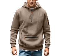 Tactical Hoodies for Boys Military Quarter Zip Pullover Cargo Hoodie Jacket Hooded Sweatshirt with Pockets Teen Autumn Winter Pullover Hoodies Workout Gym Toddler Fashion (Coffee, 12-13 Years)