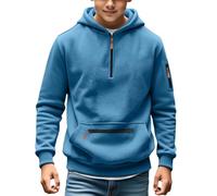 Tactical Hoodies for Boys Military Quarter Zip Pullover Cargo Hoodie Jacket Hooded Sweatshirt with Pockets Teen Autumn Winter Pullover Hoodies Workout Gym Toddler Fashion (Sky Blue, 12-13 Years)