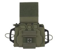 Tactical IFAK Pouch - Rapid Tear-Away Two-Piece Medical System with Med Roll & Carrier, MOLLE/Shock Cord Integration(RG)