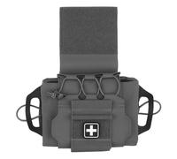 Tactical IFAK Pouch - Rapid Tear-Away Two-Piece Medical System with Med Roll & Carrier, MOLLE/Shock Cord Integration(WG)