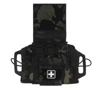 Tactical IFAK Pouch - Rapid Tear-Away Two-Piece Medical System with Med Roll & Carrier, MOLLE/Shock Cord Integration(BCP)