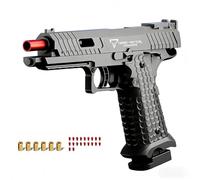 Tactical Innovations Toy Pistol, Shell Ejecting Blowback Soft Dart Blaster, Mechanical Repeating, 25cm, Range up to 10 Metres (Black)