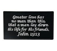 Tactical John 15:13 BNW Patch Combat Badge Morale Applique Embroidered Fastener Hook & Loop Emblem