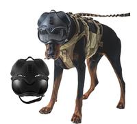 Tactical K9 Helmet for German Shepherd And Malinois - Adjustable Dog Helmet with Removable Ear Guards, 2 Lenses, Picatinny Rail & EVA Pads for Medium Breed Working Dogs(Black)