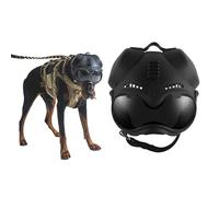 Tactical K9 Helmet for German Shepherd And Malinois - Adjustable Dog Helmet with Removable Ear Guards, 2 Lenses, Picatinny Rail & EVA Pads for Medium Breed Working Dogs(Black)