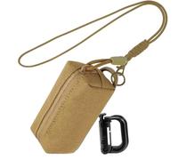 Tactical Key Pouch Belt Mini EDC Holder Utility Compact Backpack Accessories Bag Coin Purse Keychain Earphone Pockets Credit Card Case with Lanyard and Carabiner (Khaki)
