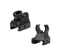 Tactical Low Iron Steel Front & Rear Sight Set Picatinny Diopter Metal Scope, Black