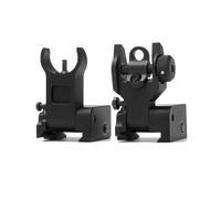 Tactical Low Profile Front & Rear Sights, Metal Flip-up Folding Backup Iron Sight with Picatinny Rail, Tool-Free Adjustable Front Sight Rapid Transition