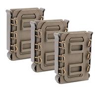 Tactical Magazine Pouch, Tactical Fast Mag WST TPR Flexible Magazine Pouch for Ar15 M4 5.56/7.62 Mag Pouch, 3pcs (Tan)