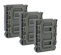 Tactical Magazine Pouch, Tactical Fast Mag WST TPR Flexible Magazine Pouch for Ar15 M4 5.56/7.62 Mag Pouch, 3pcs (Olive Green)