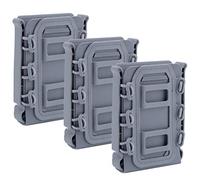 Tactical Magazine Pouch, Tactical Fast Mag WST TPR Flexible Magazine Pouch for Ar15 M4 5.56/7.62 Mag Pouch, 3pcs (Gray)