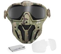 Tactical Mask Detachable Goggle With Anti-fog Fan System Full Face Protective CS Wargame Combat Airsoft Paintball Accessories