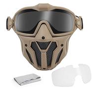 Tactical Mask Detachable Goggle With Anti-fog Fan System Full Face Protective CS Wargame Combat Airsoft Paintball Accessories