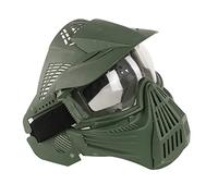 Tactical Mask Outdoor Breathable Mesh Full Face Protective Mask for Paintball Halloween Costume Party CS Game (OD Green)