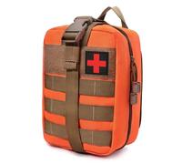 Tactical Medical Molle Pouch Tactical - 1000D Nylon First Aid Pouchs, Big Capacity EMT Bag Utility, Heavy Duty Military Grade Rip-Away Ifak Pouch for Home and Outdoor Activities (Orange)