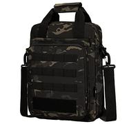 Tactical Messenger Bag for Men Briefcase Switch Bag Small Courier Shoulder Bags, EDC Laptop Bags Heavy Duty MOLLE Patrol Shoulder Bags Handbag for Work, Travel, Camping, Hiking, Commute (Black Camo)