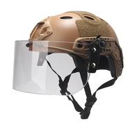 Tactical MICH Fast Helmet, With Clear Riot Visor Face Shield Sliding Goggles, Side Rail & NVG MountFor Airsoft Paintball CS War Games Outdoor Sports