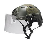 Tactical MICH Fast Helmet, With Clear Riot Visor Face Shield Sliding Goggles, Side Rail & NVG MountFor Airsoft Paintball CS War Games Outdoor Sports