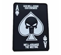 Tactical Military Patch Punisher Death Card 3D PVC - Heavy Duty Hook & Loop Fixation System - Tactical Badge for Airsoft Backpack Survival Outdoor Crossfit Customizable
