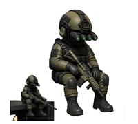 Tactical Mini Soldier Figurine, Realistic Sniper Special Forces Statue, Military Operator Desk Decor Collectible Gift, Gamers and Military Fans(B)