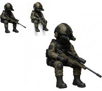 Tactical Mini Soldier Figurine, Realistic Special Forces Statue, Detailed Military Operator Figure, Desktop Monitor Top Ornament, Gaming Desk Decor Collectible for Military Veterans and Men