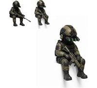 Tactical Mini Soldier Figurine, Realistic Special Forces Statue, Detailed Military Operator Figure, Desktop Monitor Top Ornament, Gaming Desk Decor Collectible for Military Veterans and Men