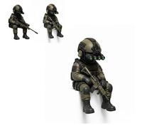 Tactical Mini Soldier Figurine,Tactical Sniper Mini Figurine,Armed Special Forces Statue,Realistic Military Soldier Decorate,Tactical Army Soldier Collectible for Military (Rifleman)