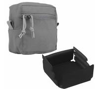 Tactical MOLLE 6x6 GP Pouch Set 2-Pack, Shockproof Protective Box with Padded Foam Inserts, Airsoft EDC Gear Storage for Outdoor Hunting Range(Grey)