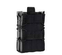 Tactical MOLLE Accessory Pouch - Double Quick-Draw Utility Bag, Nylon Lightweight 8x13.5cm, Fit Most Tactical Gear(BLK)