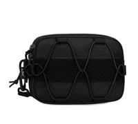 Tactical Molle Admin Dump Pouch, Utility Cell Phone Flashlight Tool Pouch for Vest Chest Waist Pack for Small Tool Horizontal Modular Organization(Black)