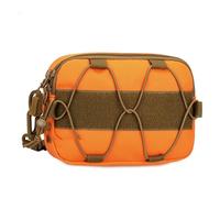 Tactical Molle Admin Dump Pouch, Utility Cell Phone Flashlight Tool Pouch for Vest Chest Waist Pack for Small Tool Horizontal Modular Organization(Orange)