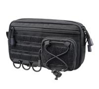 Tactical MOLLE Admin Pouch - Horizontal Daily Carry Utility Bag w/Drawstring Pocket, E.MT Medical Organizer for Vest, Backpack, Belt (Black)