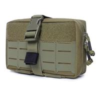 Tactical Molle Daily Carry Pouch - Waterproof 1000D Nylon Compact Utility Waist Pack, Multi-Pocket Organizer for Outdoor Hunting Camping First Aid (Green)