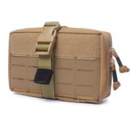 Tactical Molle Daily Carry Pouch - Waterproof 1000D Nylon Compact Utility Waist Pack, Multi-Pocket Organizer for Outdoor Hunting Camping First Aid (Khaki)
