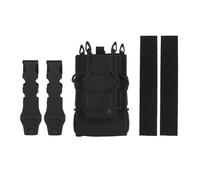 Tactical Molle Double Mag Pouch, 2-Layer Holder 7.62/5.56/9 Mm Belt Fast Attach Carrier Mag Set for Tactical Gaming Team(Black)