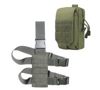 Tactical Molle Drop Leg Holster Platform Universal Mag Pouch Thigh Rig Panel Adapter Quick Release Hunting Gear(Green)