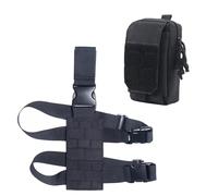 Tactical Molle Drop Leg Holster Platform Universal Mag Pouch Thigh Rig Panel Adapter Quick Release Hunting Gear(Black)