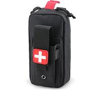 Tactical MOLLE IFAK First Aid Medical Pouch, Rip-Away EMT Accessories for Trauma Kit Small Medical Bag for Car Headrest, Outdoors (Include Cross Patch, Pouch Only)